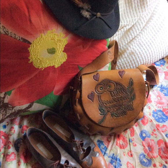 SALE🌺 Vintage Hippie Boho Leather Hand Tooled Bag - Picture 3 of 8